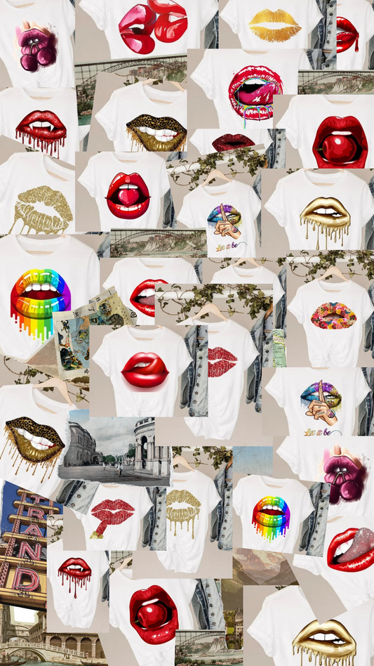Juicy Tasty Lips Designs Women's Short Sleeve T-Shirts (SELECTION) - ALOE WINGS STORE