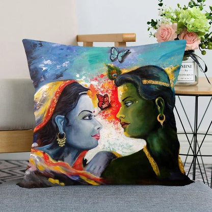 Radha, Krishna And Krishna And Radha Prints Pillow Cover SELECTION - ALOE WINGS STORE