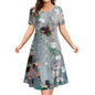 Grey With Flowers Classy Ladies Sun Dress - ALOE WINGS STORE