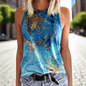 Flowery 3D Print Tank Tops Women's Fashion O-Neck Casual Collection - ALOE WINGS STORE
