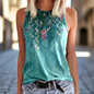 Flowery 3D Print Tank Tops Women's Fashion O-Neck Casual Collection - ALOE WINGS STORE