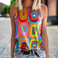 Flowery 3D Print Tank Tops Women's Fashion O-Neck Casual Collection - ALOE WINGS STORE