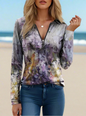 Trendy V-Neck Long-Sleeved Zipper Top Collection for Women - ALOE WINGS STORE