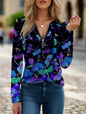 Trendy V-Neck Long-Sleeved Zipper Top Collection for Women - ALOE WINGS STORE