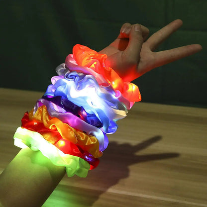 LED Luminous Glow In The Dark Elastic Hair Band SELECTION - ALOE WINGS STORE
