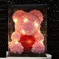 25 & 40cm Rose Teddy Bear With LED Lights In A Clear Box Selection - ALOE WINGS STORE
