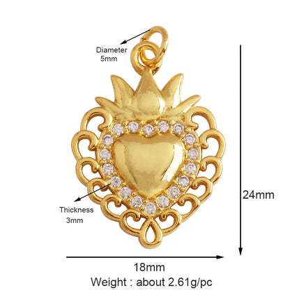Sacred Red Love Heart Charm 18K Real Gold Plated Pendant - ALOE WINGS STORE