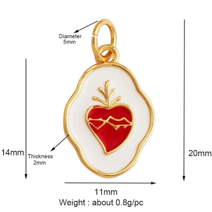 Sacred Red Love Heart Charm 18K Real Gold Plated Pendant - ALOE WINGS STORE