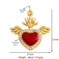 Sacred Red Love Heart Charm 18K Real Gold Plated Pendant - ALOE WINGS STORE