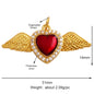 Sacred Red Love Heart Charm 18K Real Gold Plated Pendant-ALOE WINGS STORE