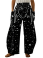 Elegant Cosmic Abstract Wide-Leg Trousers – Unisex Fashion Collection - ALOE WINGS STORE
