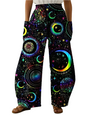 Elegant Cosmic Abstract Wide-Leg Trousers – Unisex Fashion Collection - ALOE WINGS STORE