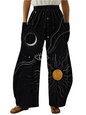 Elegant Cosmic Abstract Wide-Leg Trousers – Unisex Fashion Collection - ALOE WINGS STORE