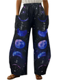 Elegant Cosmic Abstract Wide-Leg Trousers – Unisex Fashion Collection - ALOE WINGS STORE