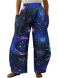 Elegant Cosmic Abstract Wide-Leg Trousers – Unisex Fashion Collection - ALOE WINGS STORE