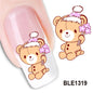 Love Bear Cartoon Waterproof Water Transfer Nails Art Sticker Selection - ALOE WINGS STORE