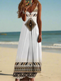 Indian Owl Totem Print Sleeveless V-Neck Long Dress Collection for Women - ALOE WINGS STORE