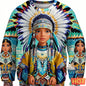 1.Colorful Native-Inspired Unisex Harajuku Ethnic O-Neck Long-Sleeve Sweatshirts (Small to Oversize) [SELECTION] - ALOE WINGS STORE