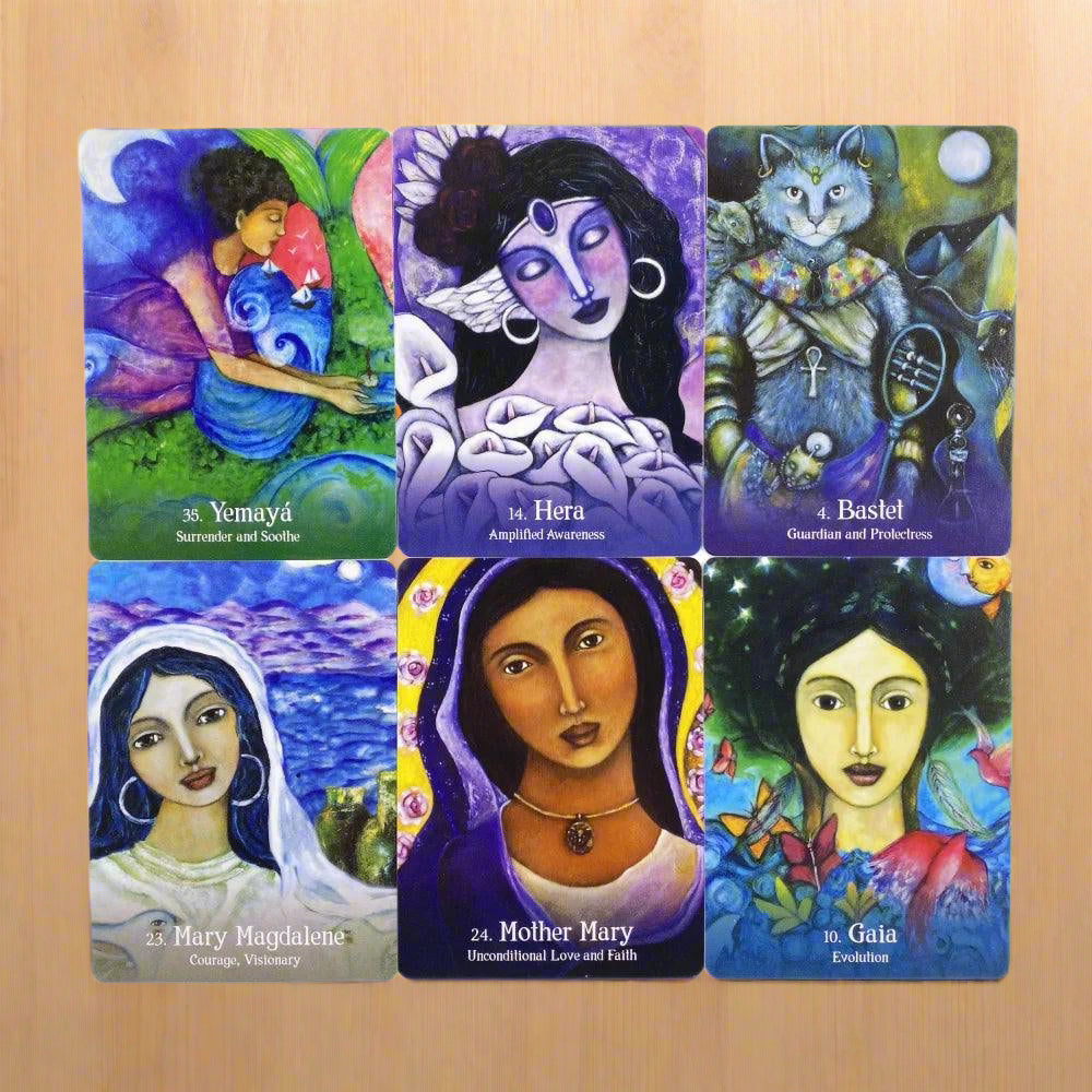 Sacred Mothers Of Goddesses Oracle Cards with Guidebook - ALOE WINGS STORE