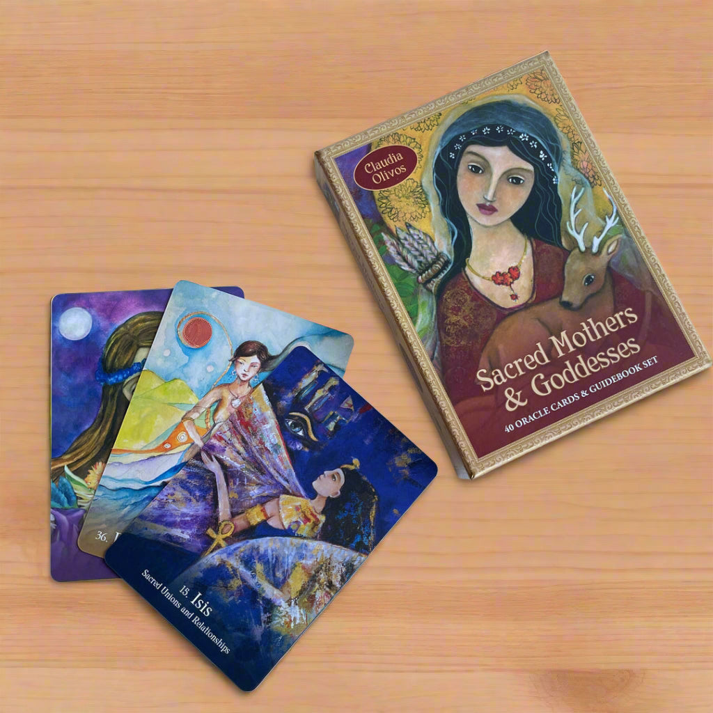 Sacred Mothers Of Goddesses Oracle Cards with Guidebook - ALOE WINGS STORE