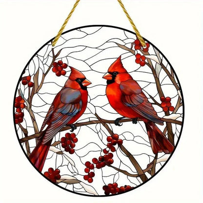 Vibrant Cardinal Bird Sun Catcher – Colourful Acrylic Window Ornaments - ALOE WINGS STORE