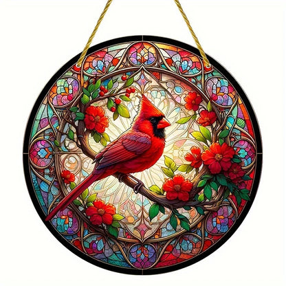 Vibrant Cardinal Bird Sun Catcher – Colourful Acrylic Window Ornaments - ALOE WINGS STORE