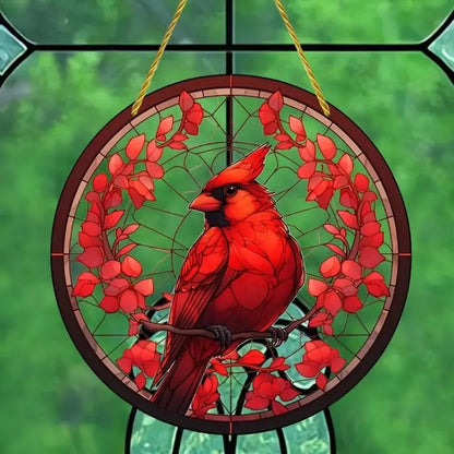 Vibrant Cardinal Bird Sun Catcher – Colourful Acrylic Window Ornaments - ALOE WINGS STORE