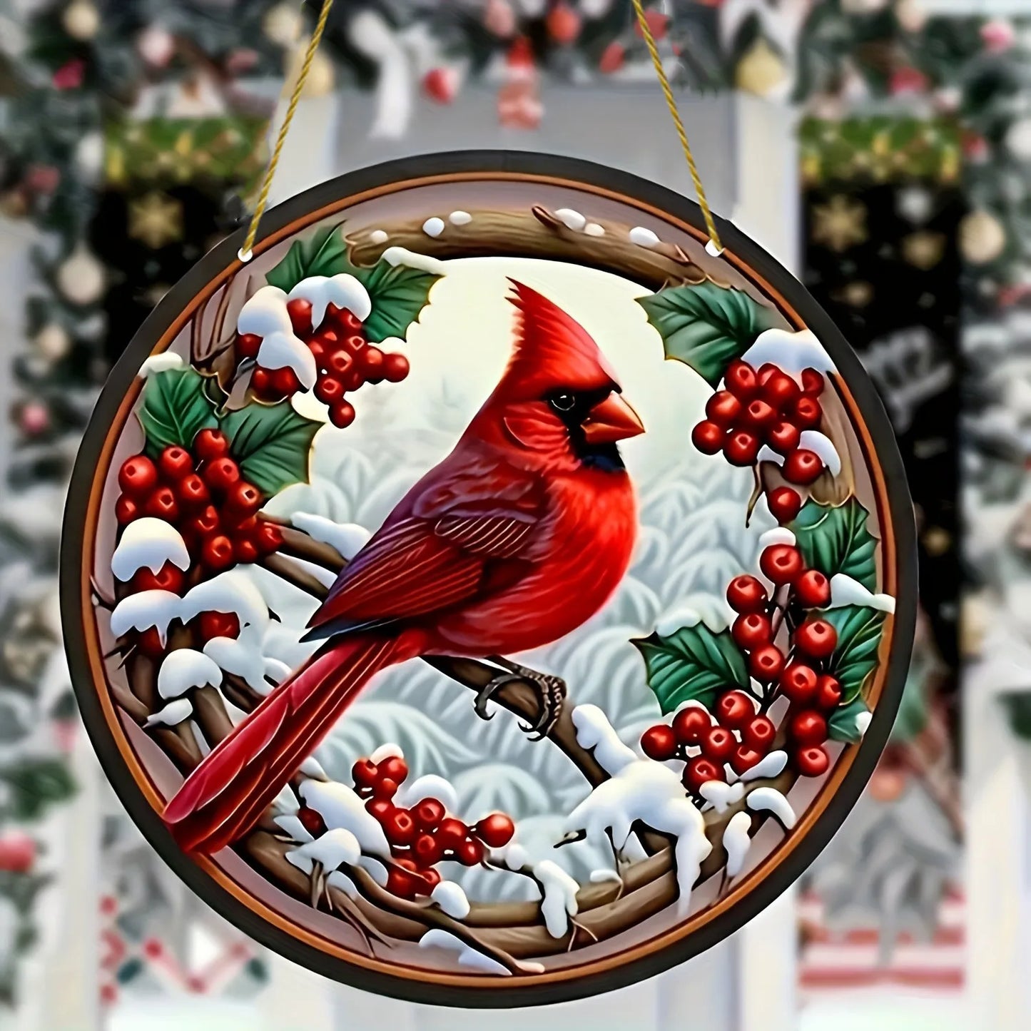 Vibrant Cardinal Bird Sun Catcher – Colourful Acrylic Window Ornaments - ALOE WINGS STORE