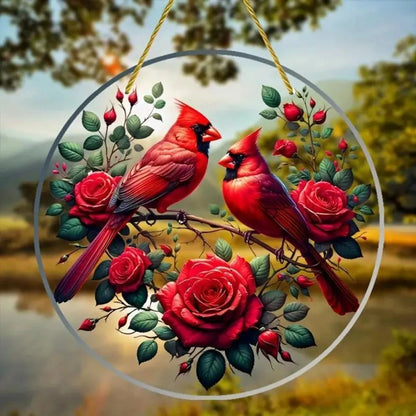 Vibrant Cardinal Bird Sun Catcher – Colourful Acrylic Window Ornaments - ALOE WINGS STORE