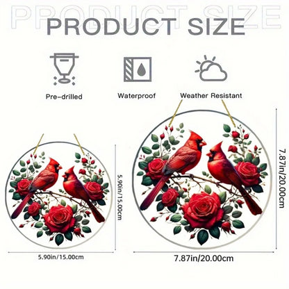 Vibrant Cardinal Bird Sun Catcher – Colourful Acrylic Window Ornaments - ALOE WINGS STORE