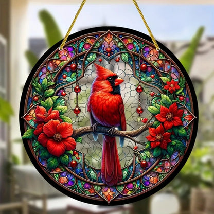 Vibrant Cardinal Bird Sun Catcher – Colourful Acrylic Window Ornaments - ALOE WINGS STORE