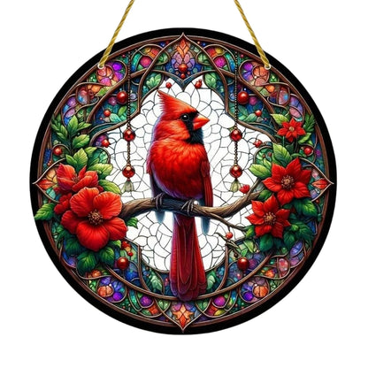 Vibrant Cardinal Bird Sun Catcher – Colourful Acrylic Window Ornaments - ALOE WINGS STORE