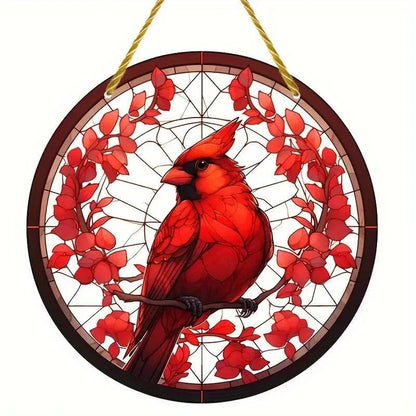 Vibrant Cardinal Bird Sun Catcher – Colourful Acrylic Window Ornaments - ALOE WINGS STORE