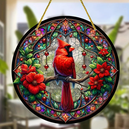 Vibrant Cardinal Bird Sun Catcher – Colourful Acrylic Window Ornaments - ALOE WINGS STORE