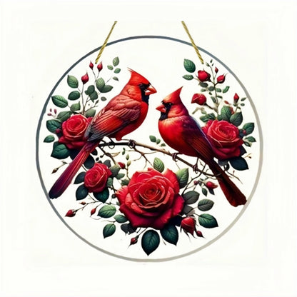 Vibrant Cardinal Bird Sun Catcher – Colourful Acrylic Window Ornaments - ALOE WINGS STORE
