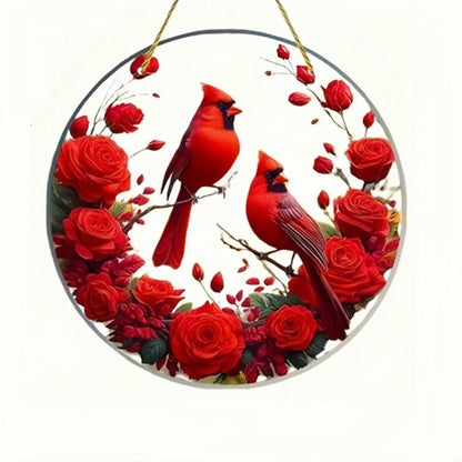 Vibrant Cardinal Bird Sun Catcher – Colourful Acrylic Window Ornaments - ALOE WINGS STORE