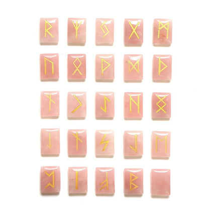 25 Healing Crystals Stone Viking Runes Set SELECTION - ALOE WINGS STORE