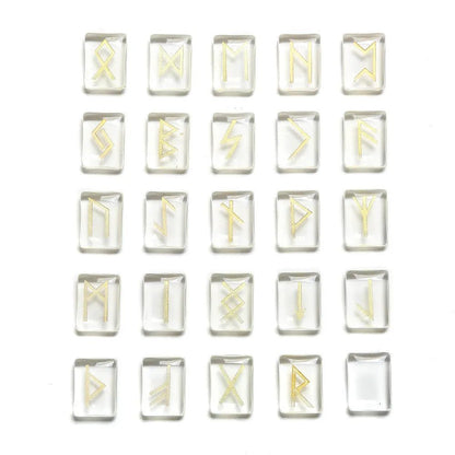 25 Healing Crystals Stone Viking Runes Set SELECTION - ALOE WINGS STORE