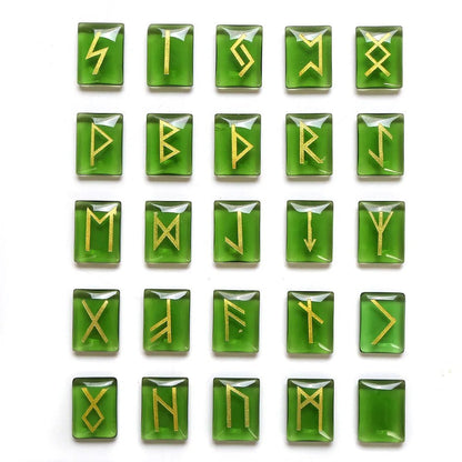 25 Healing Crystals Stone Viking Runes Set SELECTION - ALOE WINGS STORE