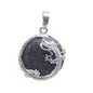 Round Semi-Precious Gemstone With Silver Dragon Design Pendants SELECTION - ALOE WINGS STORE