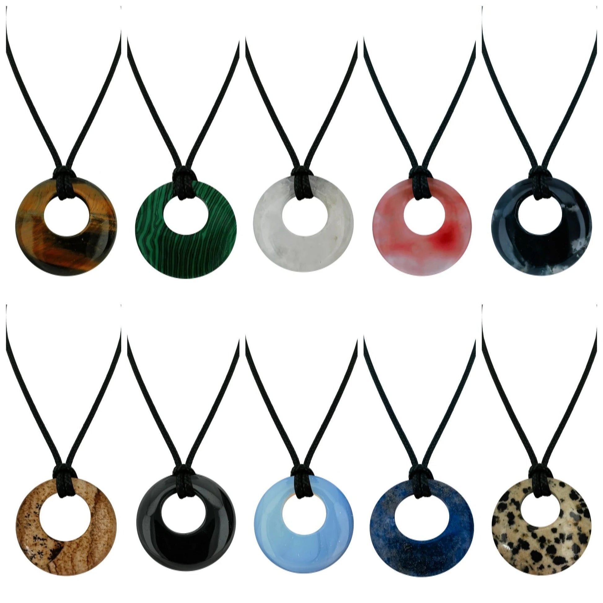 28mm Donut Shaped Healing Semi-precious Crystals Necklace - ALOE WINGS STORE