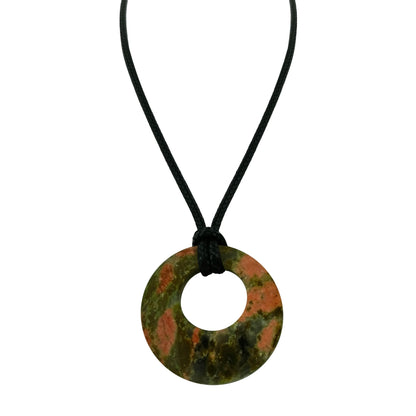 28mm Donut Shaped Healing Semi-precious Crystals Necklace - ALOE WINGS STORE