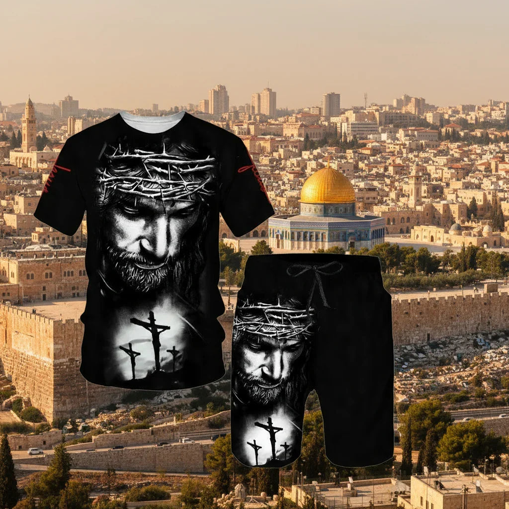 Lion Style Shorts and T-Shirt Set - 3XL