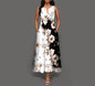 Sleeveless V-Neck Floral Dress with Pocket Skirt Collection - ALOE WINGS STORE