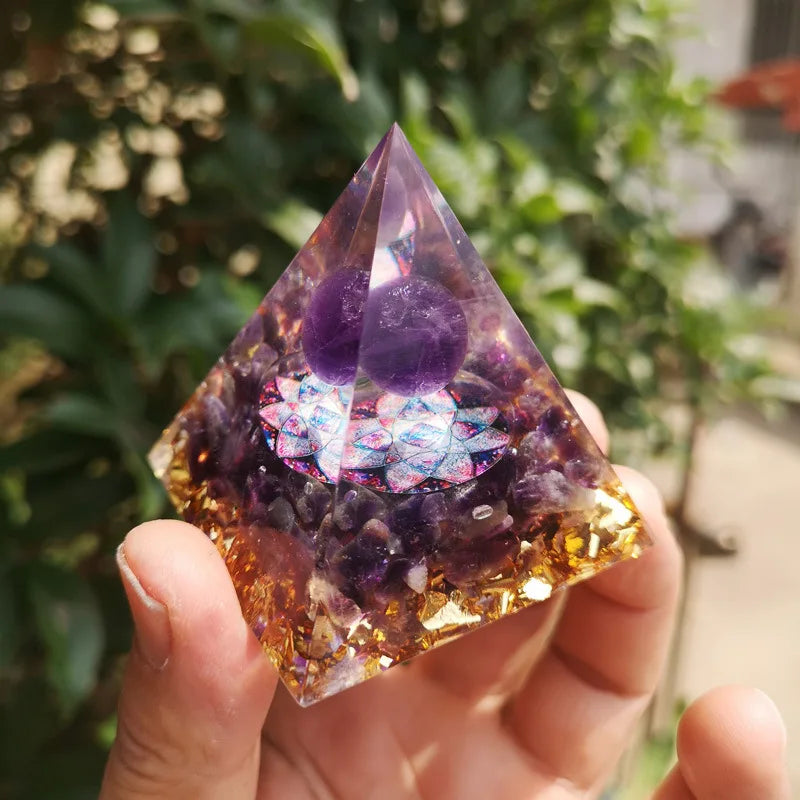 Spiritual Crystal Resin Energy Generator Pyramid Selection-ALOE WINGS STORE