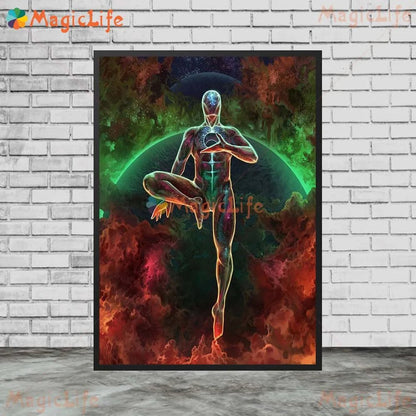 Yoga Chakras Kundalini Energy Self-Motivation Unframed Canva Wall Hanging SELECTION - ALOE WINGS STORE
