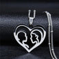 Love Heart Baby Mom Stainless Steel Necklace Women Gold Color Kid Flower Family Collar Neck Chain Mother's Day Gift Jewelry N913 - ALOE WINGS STORE
