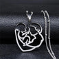 Love Heart Baby Mom Stainless Steel Necklace Women Gold Color Kid Flower Family Collar Neck Chain Mother's Day Gift Jewelry N913 - ALOE WINGS STORE