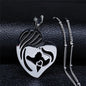 Love Heart Baby Mom Stainless Steel Necklace Women Gold Color Kid Flower Family Collar Neck Chain Mother's Day Gift Jewelry N913 - ALOE WINGS STORE