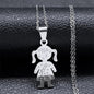 Love Heart Baby Mom Stainless Steel Necklace Women Gold Color Kid Flower Family Collar Neck Chain Mother's Day Gift Jewelry N913 - ALOE WINGS STORE